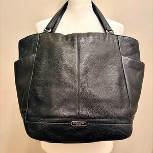 Coach Black Leather Tote Bag